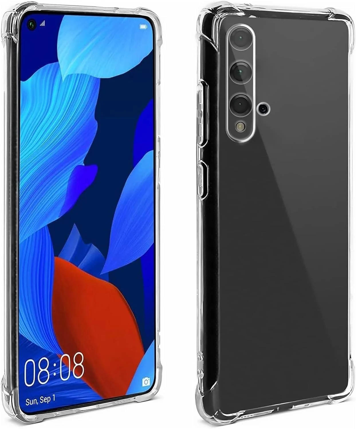 DL3 Mobilak Clear TPU Protective Case for Huawei Nova 5T with Camera Protection and Shockproof Design - Clear