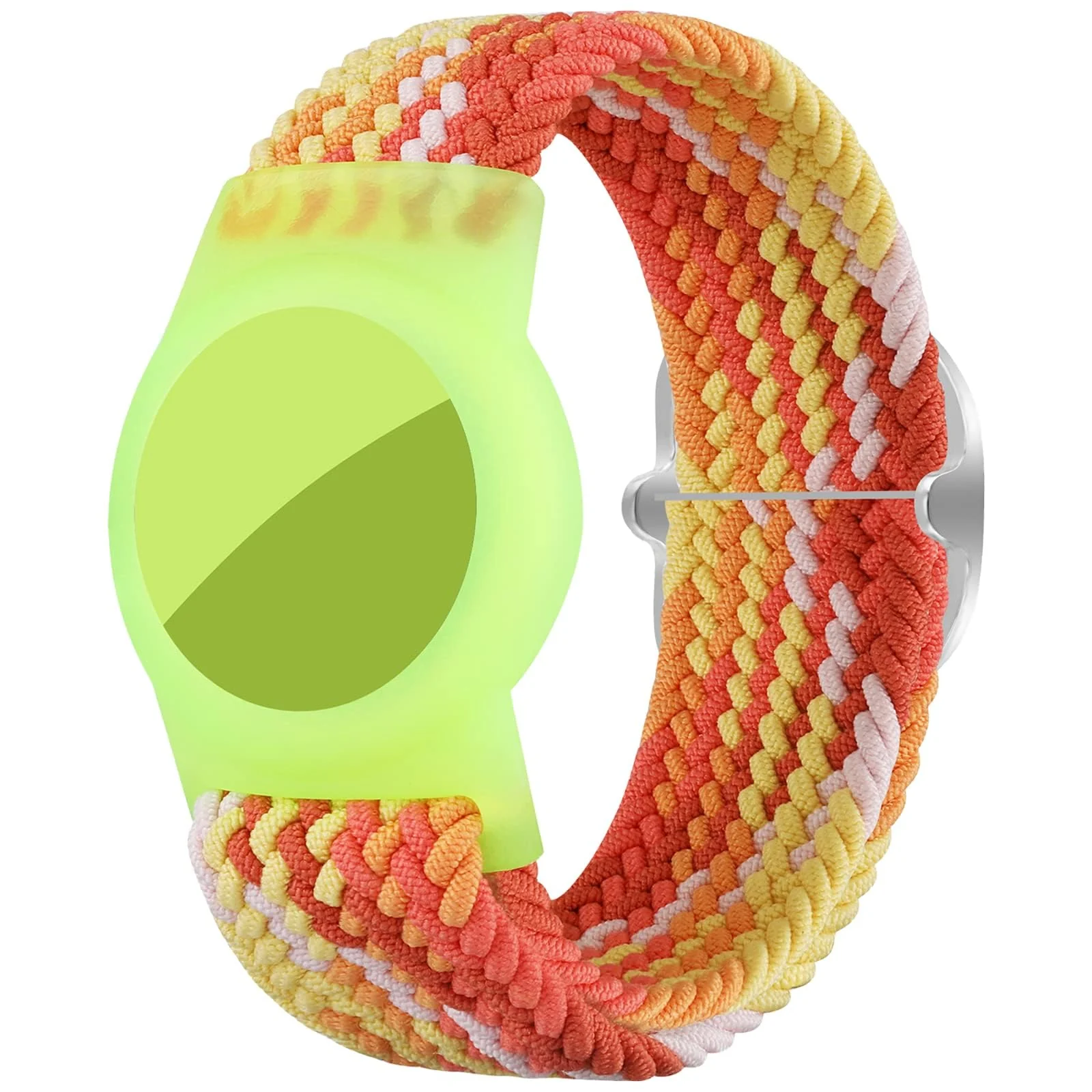 DL3 Mobilak Bracelet for Kids Compatible with AirTag, Nylon Stretch Braided Air Tag Wristband, Protective Case for Airtag GPS Tracker Holder, Adjustable Elastic Watch Strap for Toddler Child Elde