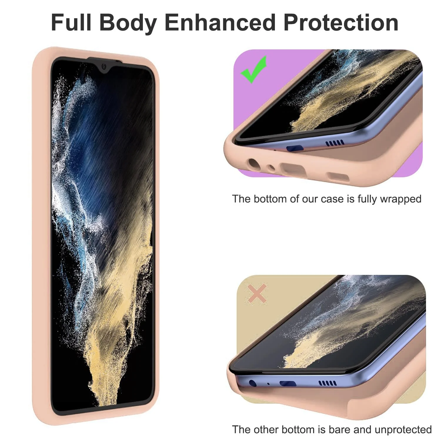DL3 Mobilak Silicone Protective Case for Samsung Galaxy A04e, Shock-absorbing protection, Scratch-resistant surface, Soft microfiber lining - Light Orange