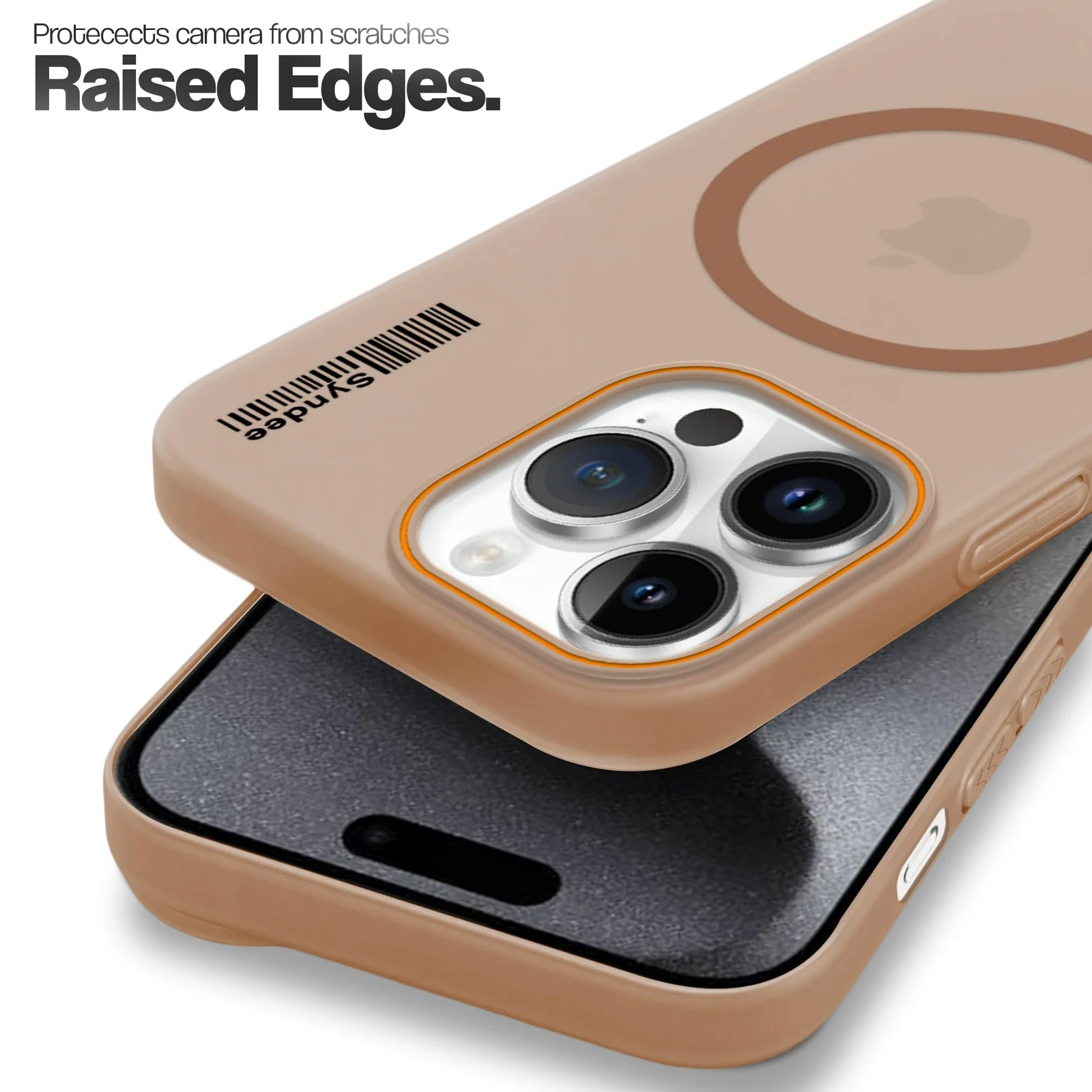 DL3 Mobilak Matte MagSafe-Compatible Magnetic Case for iPhone 13 Pro Max with Camera Protection and Ring Holder - Brown