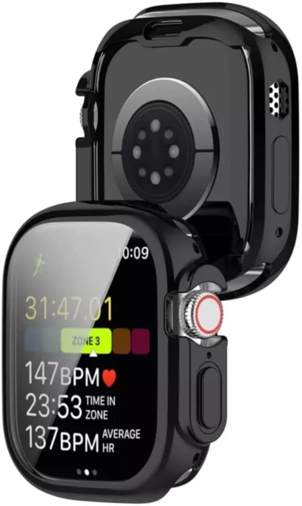 DL3 Mobilak Case Compatible with Apple Watch Ultra 49mm Case Watch Soft TPU Shockproof Cover Slim Guard Thin Bumper Shell Protector - Black