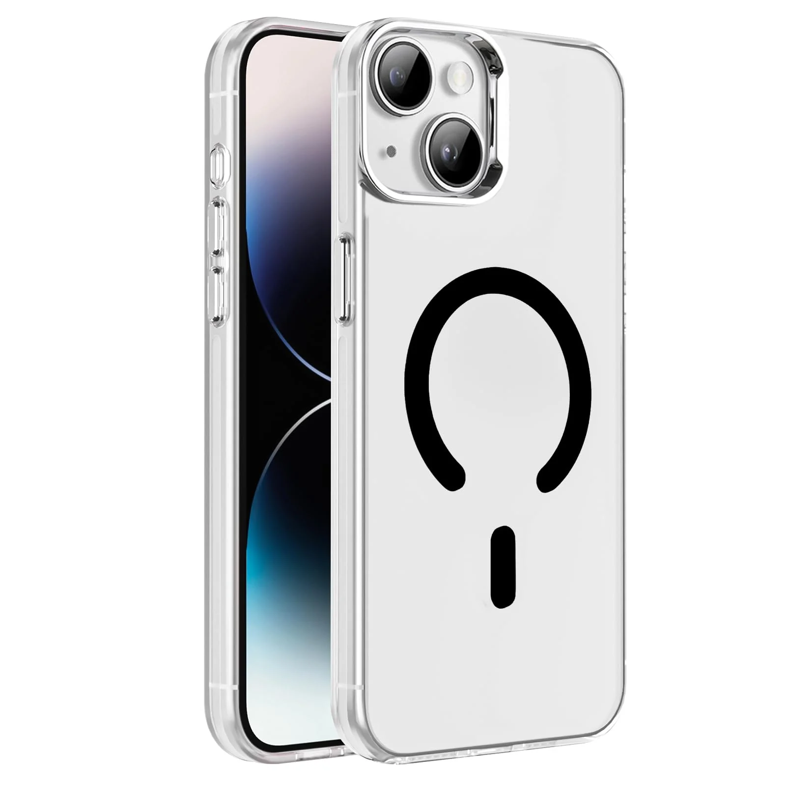 DL3 Mobilak Case for iPhone 15 Crystal Clear [Not Compatible with MagSafe] Soft TPU Gel Case Flexible Silicone Anti-Scratch Transparent TPU Cover - Black