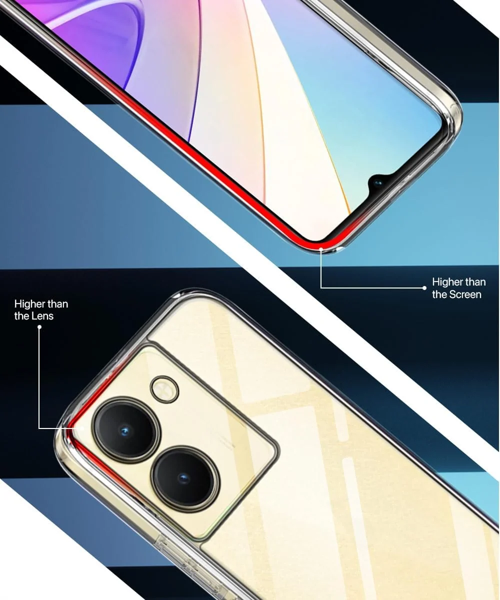 DL3 Mobilak Case Compatible with vivo Y36 4G / vivo Y36 5G / vivo Y78 Case Crystal Soft TPU Gel Case Flexible Silicone Anti-Scratch Camera Protection TPU Cover - Clear