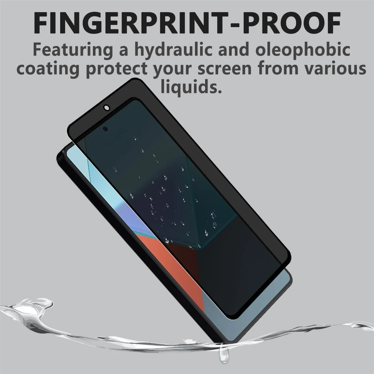 DL3 Mobilak Privacy Full Glass Screen Protector For Xiaomi Redmi Note 13 Pro - Black