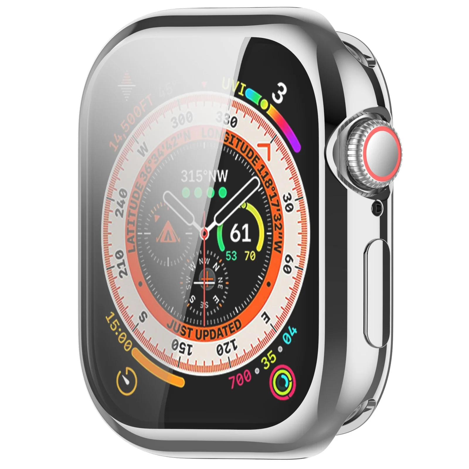 DL3 Mobilak Case Compatible with Apple Watch Series 11/10 46mm Case All-Around with Built-in Screen Protector Watch Soft TPU Shockproof Cover Slim Guard Thin Bumper Shell Protector - Silver