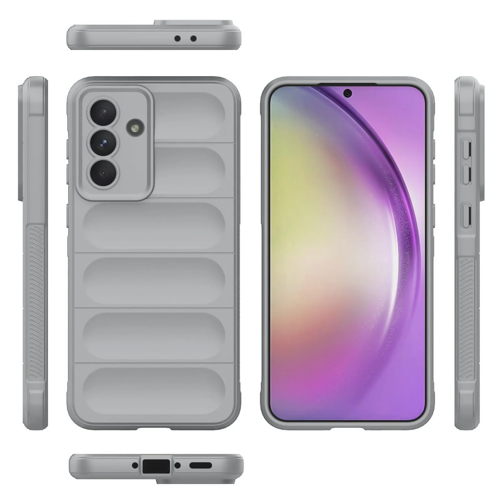 DL3 Mobilak Silicone Case for Samsung Galaxy A36/ Samsung Galaxy A56 4G / 5G Heavy Duty Protective [Slim Fit] Soft Protective Design Shock-Absorption TPU Cover With Camera Protection - Gray