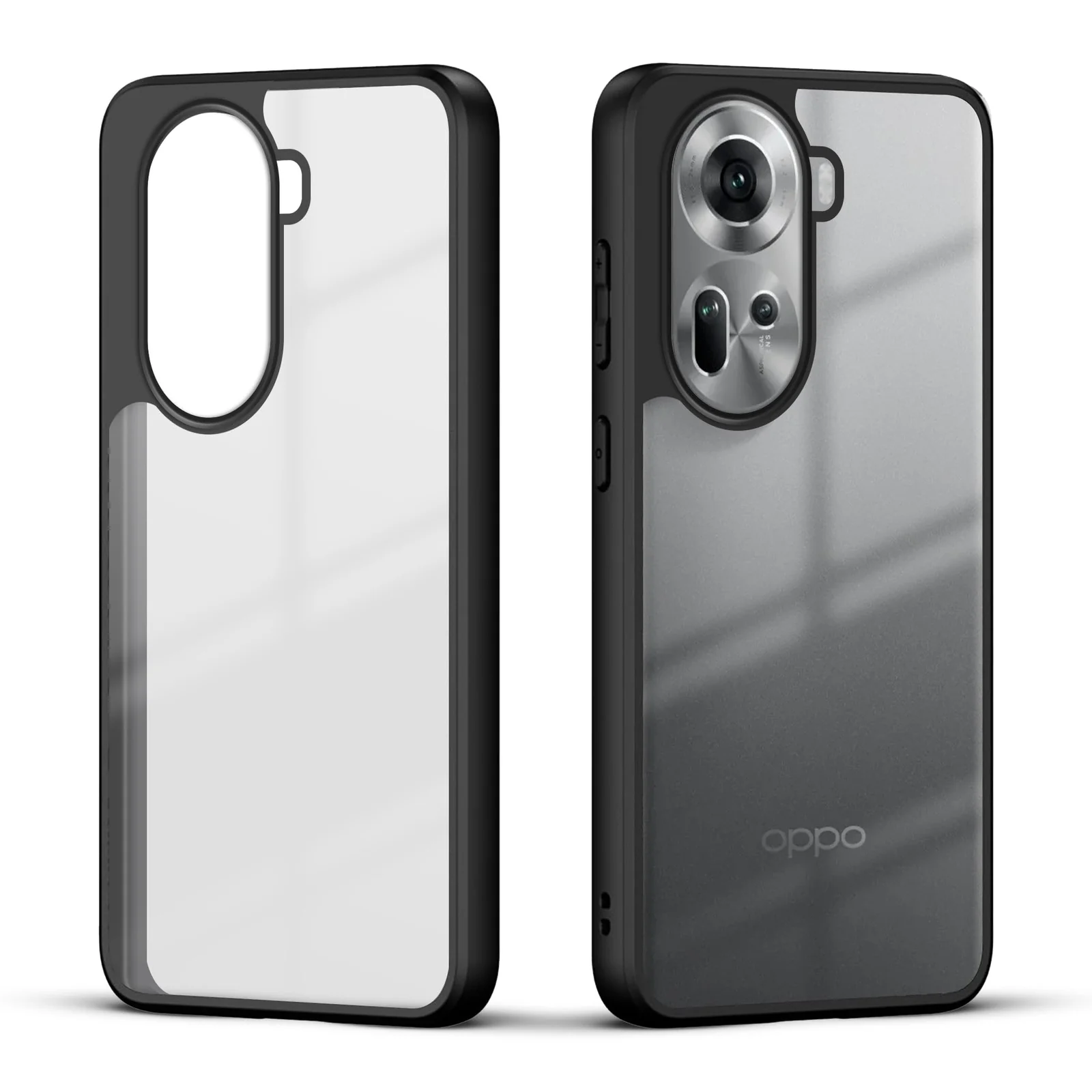 DL3 Mobilak Clear TPU Case for OPPO Reno 11 5G, Camera protection, Shock-absorbing protection, Scratch-resistant surface - Black