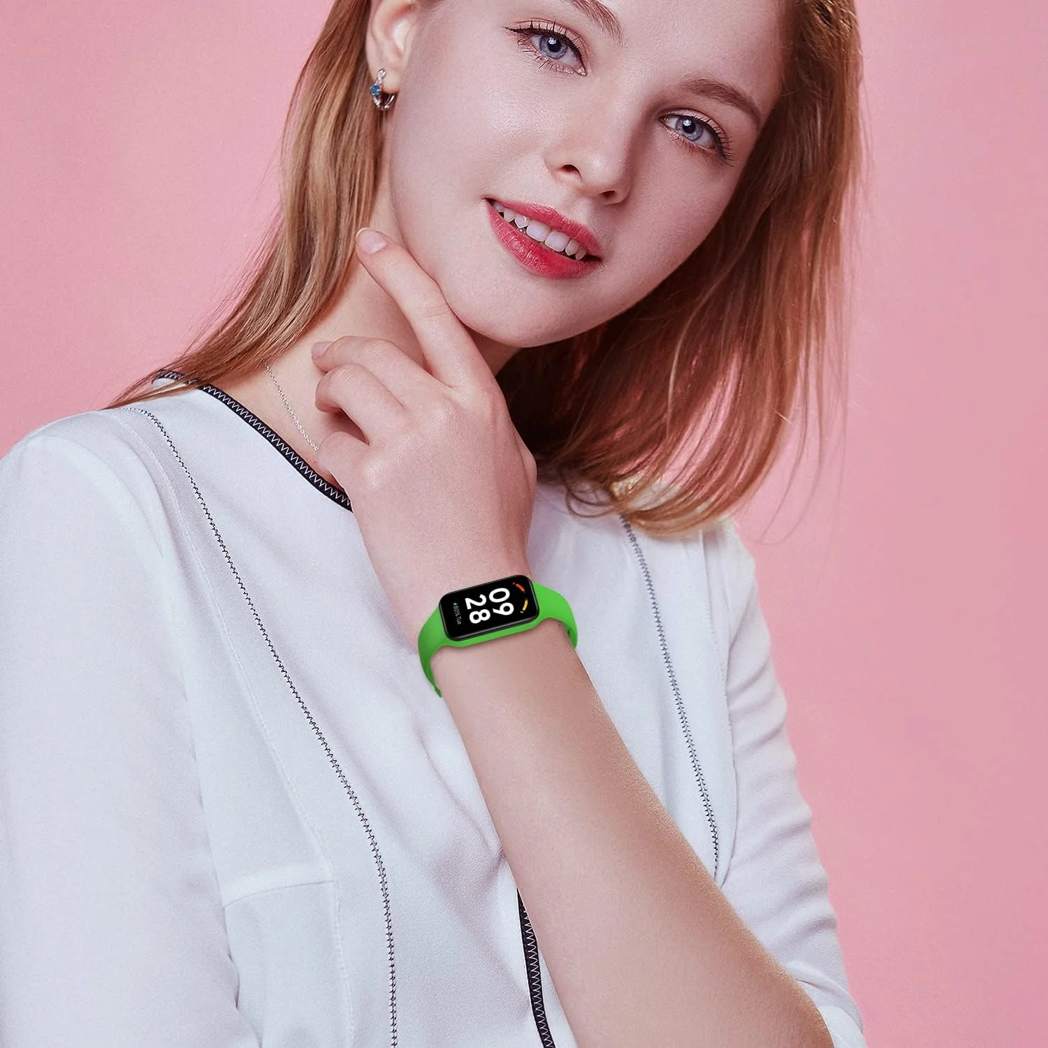 DL3 Mobilak Smart Watch Strap for Xiaomi Redmi Band 2, Sport Silicone Watch Band Wrist Strap, Replacement Bracelet Wristband Wrist Strap for Xiaomi Redmi Smart Band2 Accessories - Neon Green