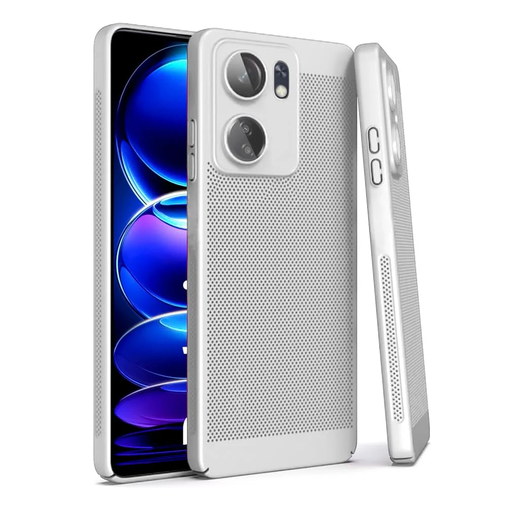DL3 Mobilak Heat-Dissipation Hard PC Case with Built-In Camera Lens Protector for Xiaomi Redmi 13C / Xiaomi Poco C65 - White