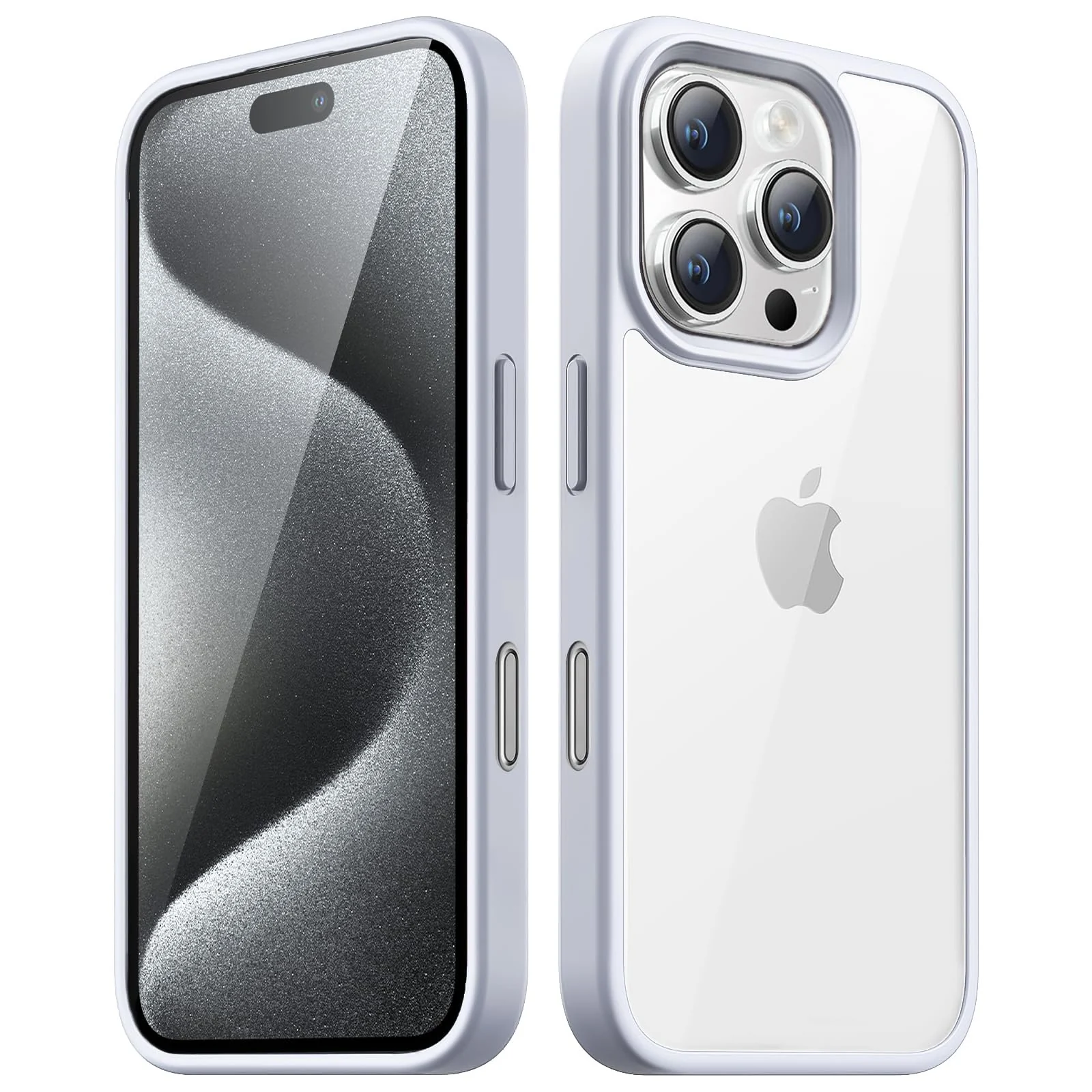 DL3 Mobilak Clear TPU Case for iPhone 16 Pro Max 6.9-Inch, Supports wireless charging, Shock-absorbing protection, Anti-fingerprint finish - Light Gray
