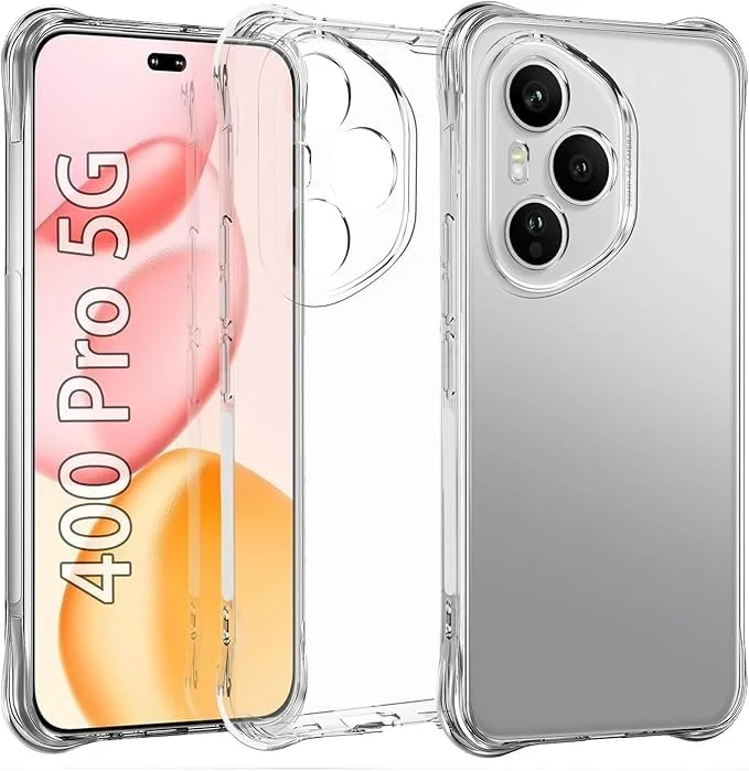 DL3 Mobilak Clear TPU Protective Case for Honor 400 Pro 5G with Camera Protection and Shockproof Design - Clear