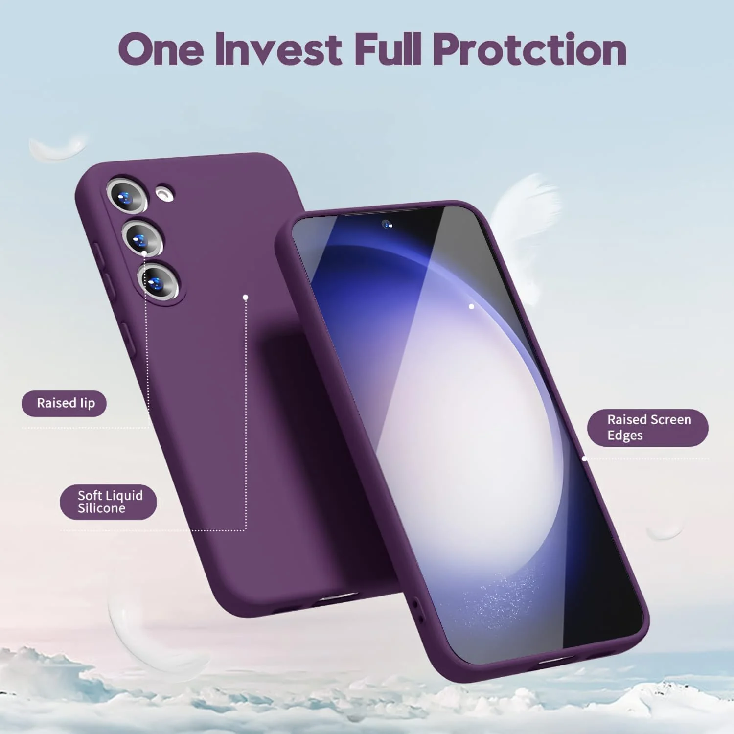 DL3 Mobilak Samsung Galaxy Note 10 Case, Soft Flexible Liquid Silicone Gel Rubber Bumper Cover, Full Body Shockproof Protective Phone Case - Violet