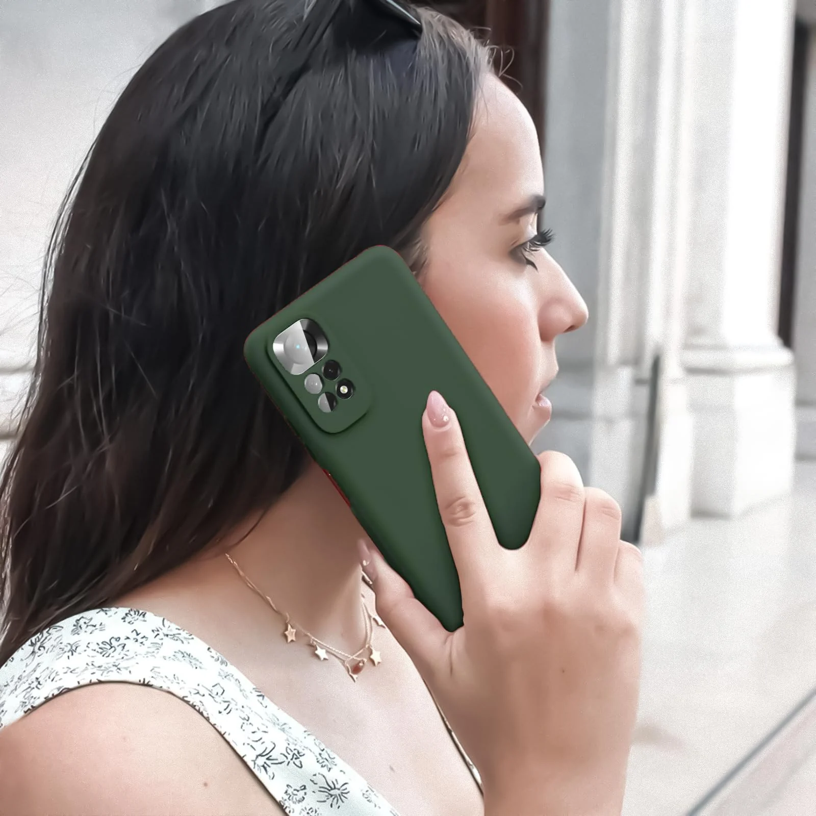 DL3 Mobilak Liquid Silicone Protective Case with Soft Microfiber Lining with Full Camera Protection for Xiaomi Redmi Note 12 Pro 4G / Redmi Note 11 Pro 4G&5G - Green