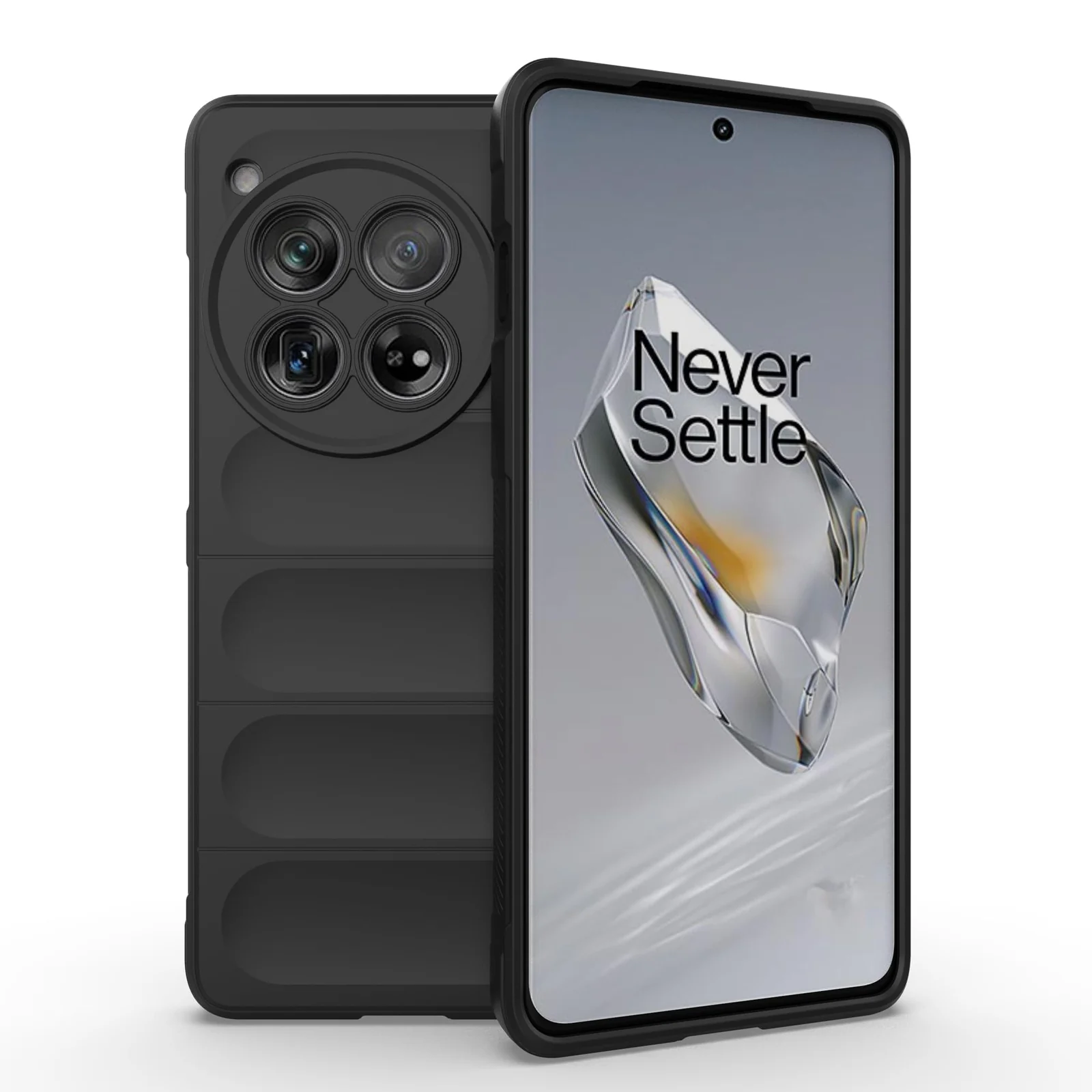 DL3 Mobilak Flexible Silicone and TPU Protective Case with Camera Protection for Oneplus 12R 5G / Oneplus Ace 3 - Black