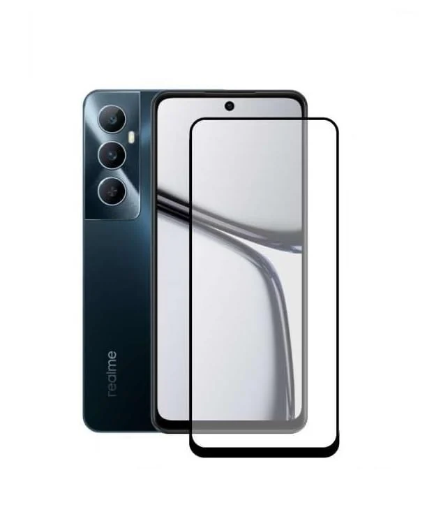 DL3 Mobilak 5D Full Glass Screen Protector For realme C65 4G. Black Frame - Clear