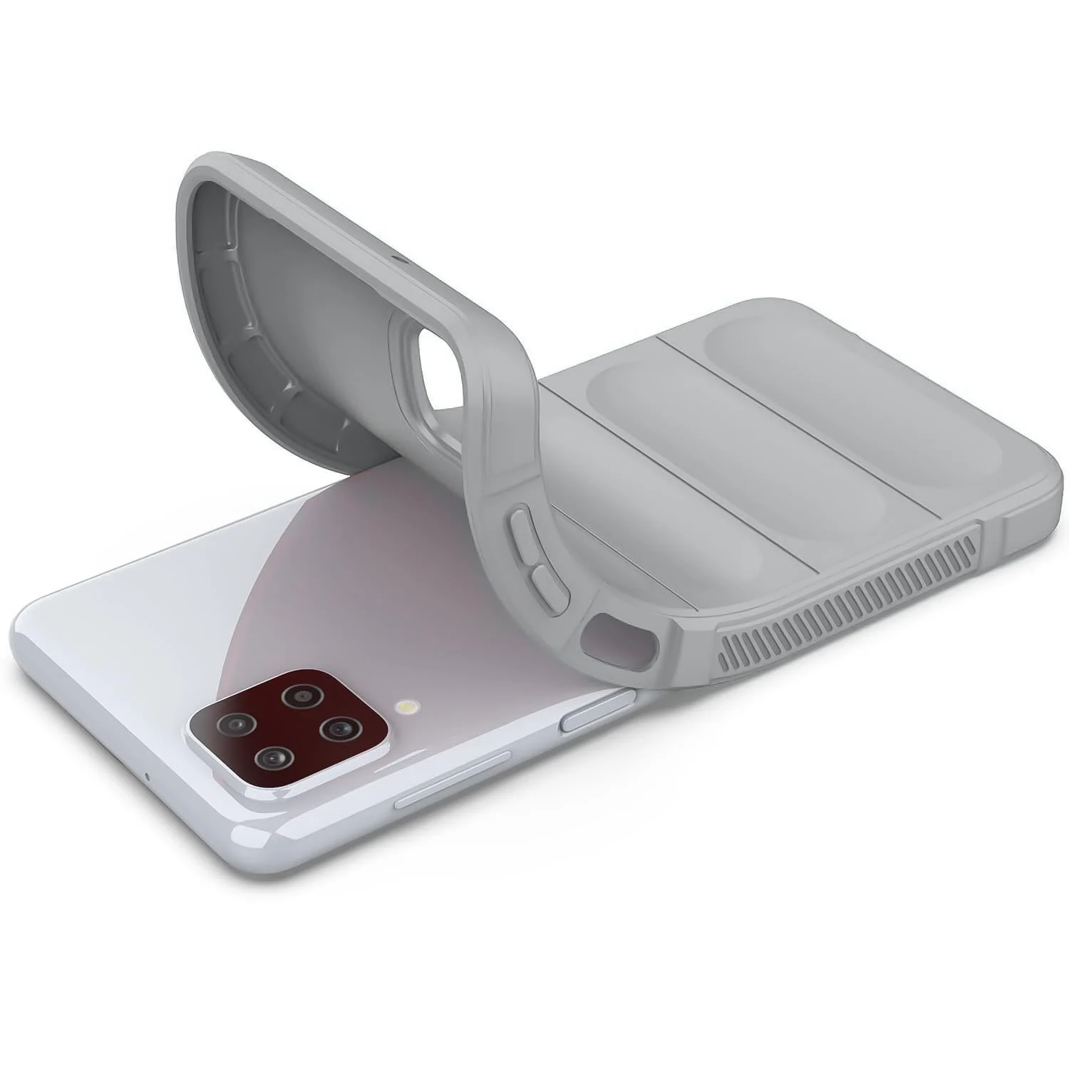 DL3 Mobilak Flexible Silicone and TPU Protective Case with Camera Protection for Samsung Galaxy A12 / M12 - Gray