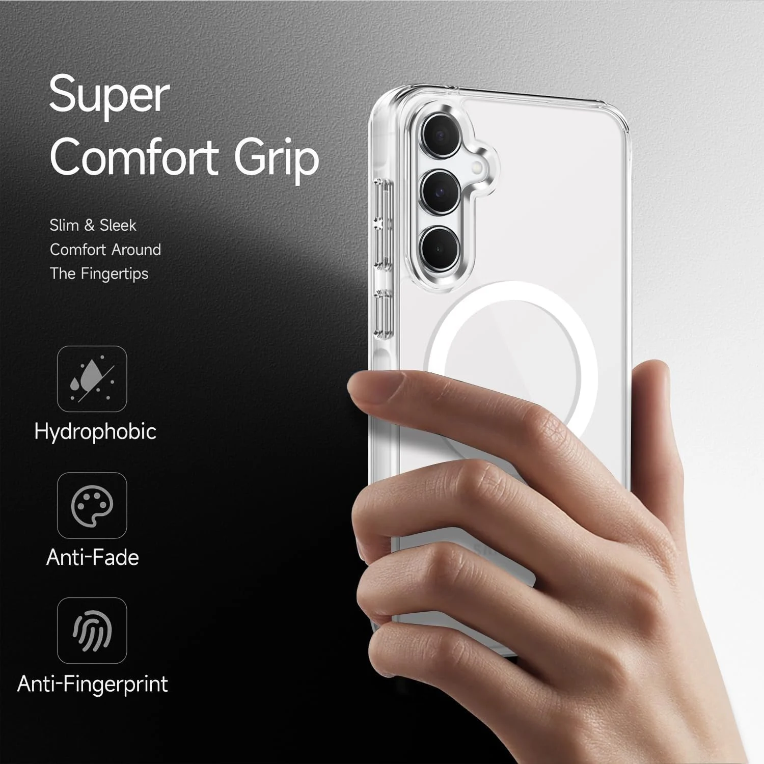 DL3 Mobilak for Samsung Galaxy A55 5G Case [Compatible with MagSafe] Slim Magnetic Bumper Case - Clear