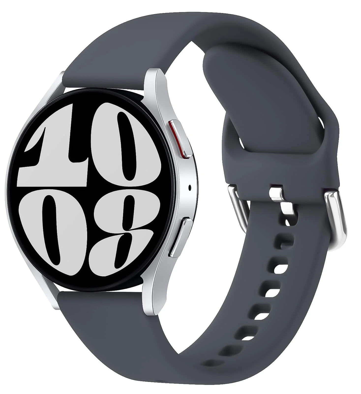 DL3 Mobilak Strap Silicone Buckle 20MM For Samsung Galaxy Watch 7/6/5/4 40mm 44mm/Watch 5 Pro/S2 classic/active 2 40mm 44mm/Amazfi GTS 2/2e/3/3 Pro/GTS 4/GTS 2 Mini/3 Mini/4 Mini/Bip 3/Bip 3 Pro Band - Space Gray