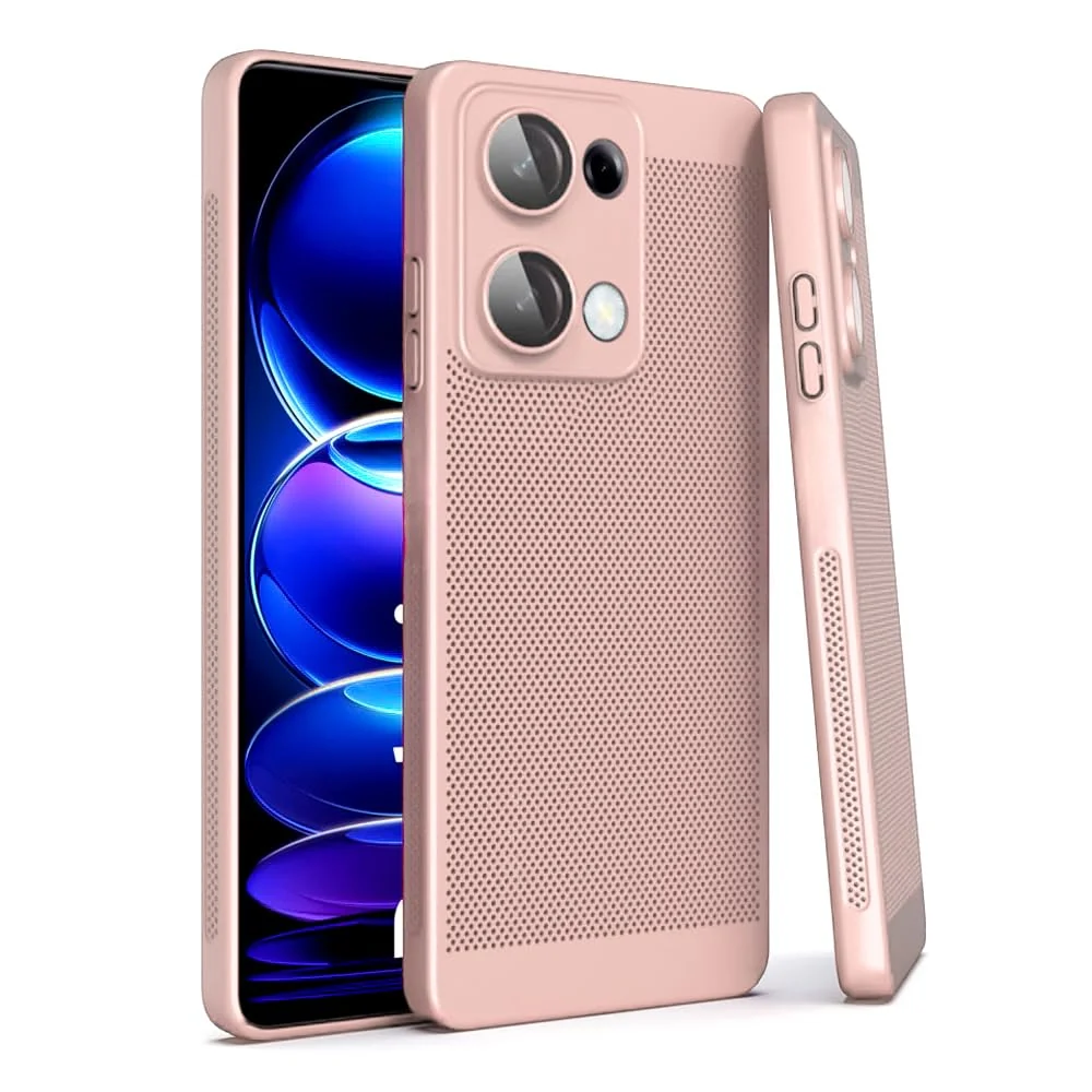 DL3 Mobilak Heat-Dissipation Hard PC Case with Built-In Camera Lens Protector for Xiaomi Redmi Note 13 Pro 4G / Poco M6 Pro 4G - Pink