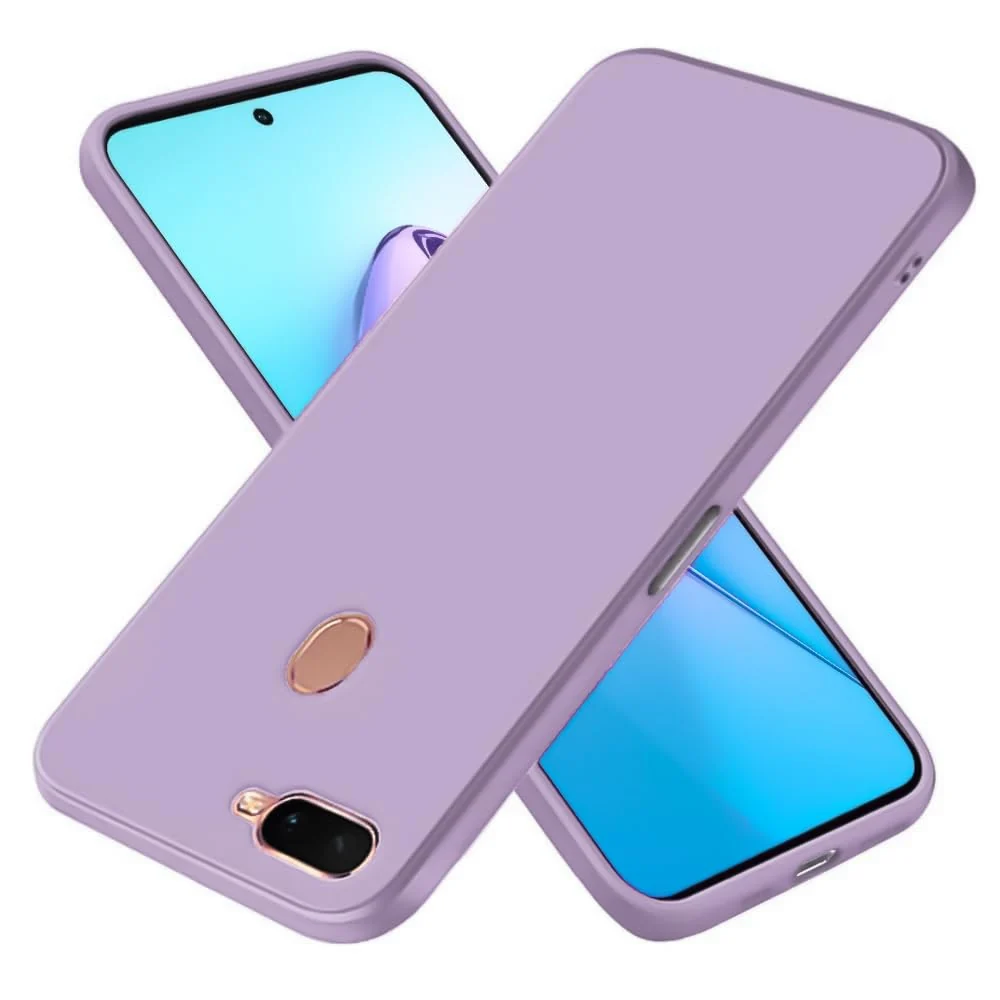 Dl3 Mobilak Compatible with OPPO F9 / F9 Pro / A5S / A12 / A7 Case, Liquid Silicone Case, Full Body Camera Protective Cover, Shockproof, Slim Phone Case, Soft Microfiber Lining - Black