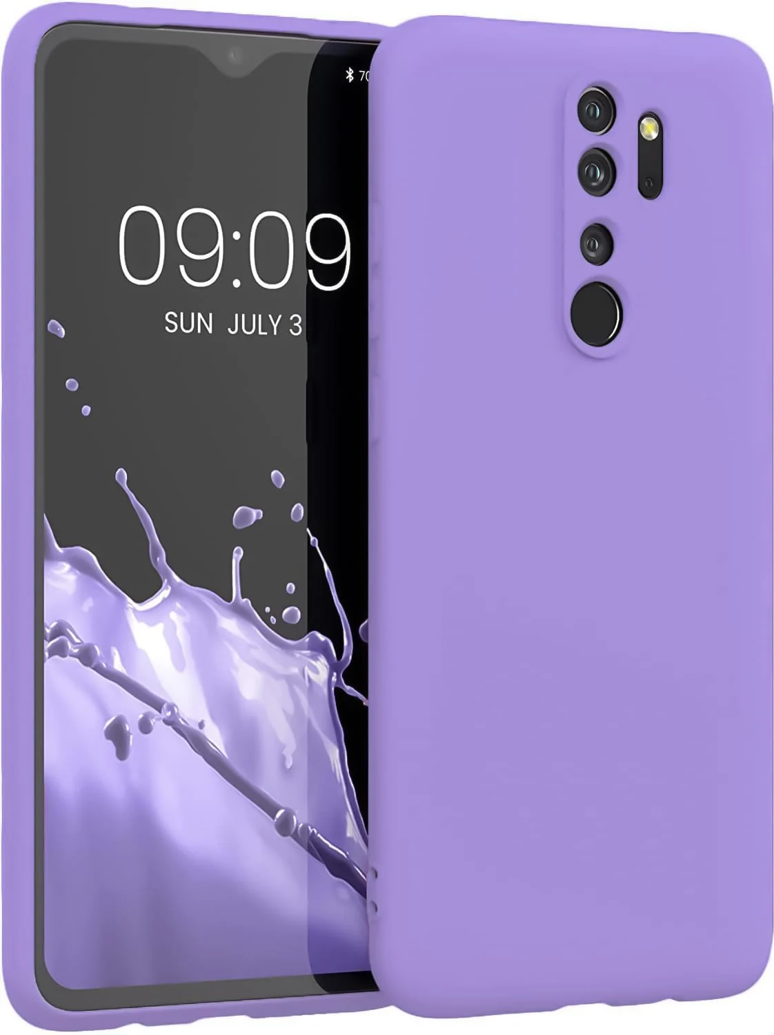 DL3 Mobilak Liquid Silicone Protective Case with Soft Microfiber Lining with Full Camera Protection for Xiaomi Redmi Note 8 Pro - Light Purple