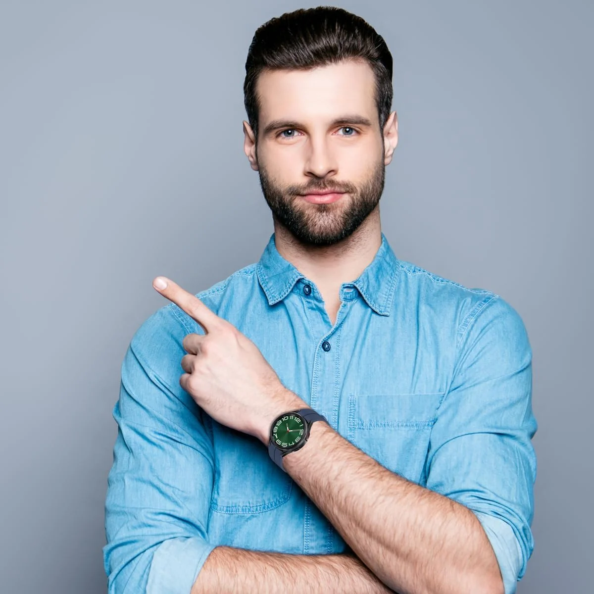 DL3 MOBILAK Magnetic for Samsung Galaxy Watch 6/5/4 Band 40mm 44mm/Galaxy Watch 6 Classic Bands 47mm 43mm/watch 4 Classic 46mm 42mm,Silicone Strap for Samsung Watch 5 Pro 45mm,No Gap Buckle - Dark Blue