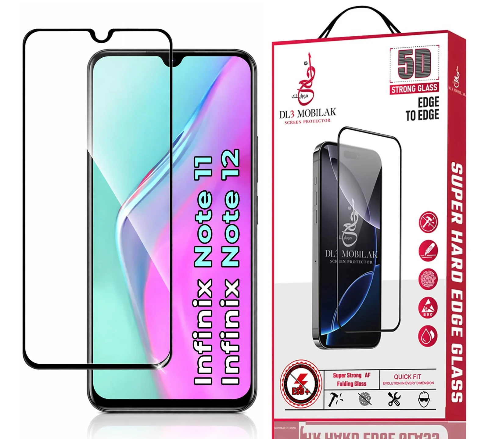 DL3 Mobilak for Infinix Note 11 / Infinix Note 12 / Note 12 G96 Tempered Glass Screen Protector, 9H Hardness Anti-Scratch Tempered Glass flim, Case Friendly, Anti-Scratch - Clear