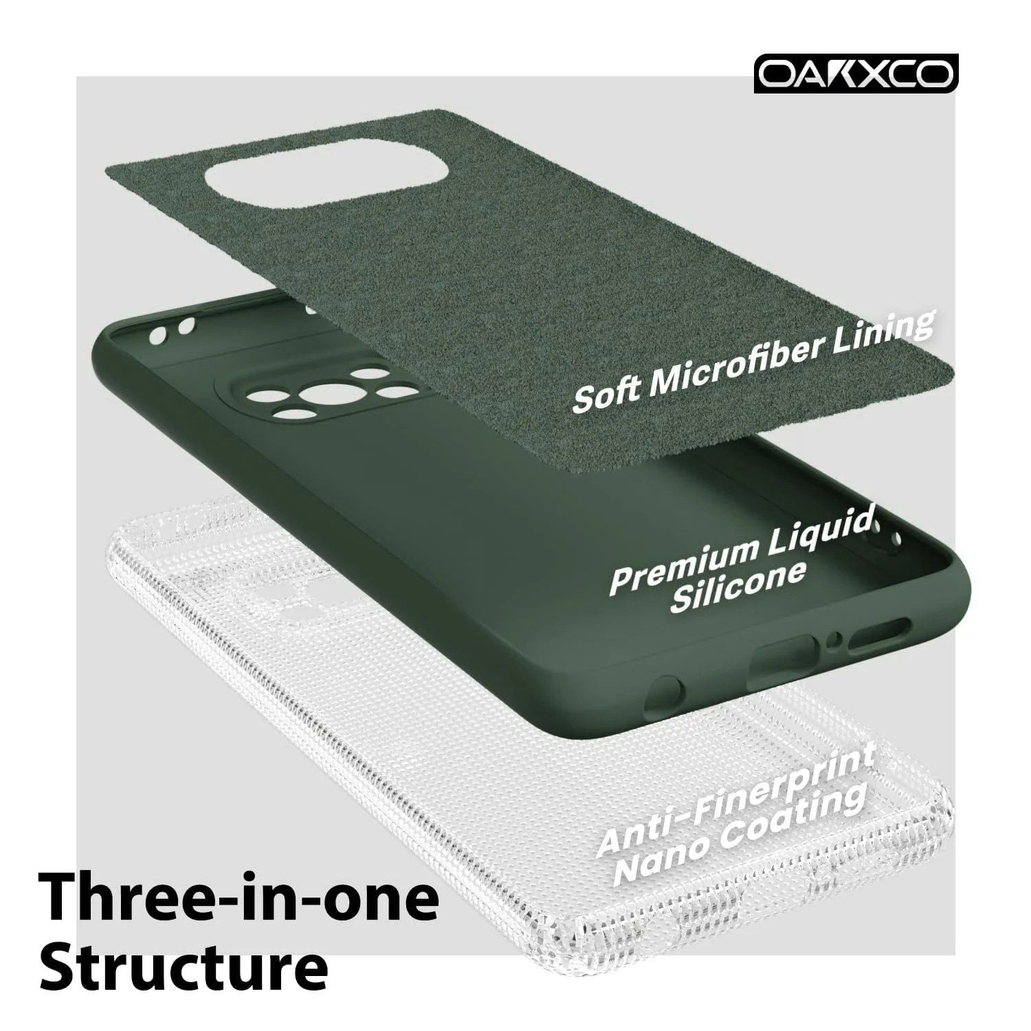 DL3 Mobilak Liquid Silicone Protective Case for Xiaomi Poco X3 Pro / Poco X3 NFC / Poco X3 with Camera Protection and Microfiber Lining - Green