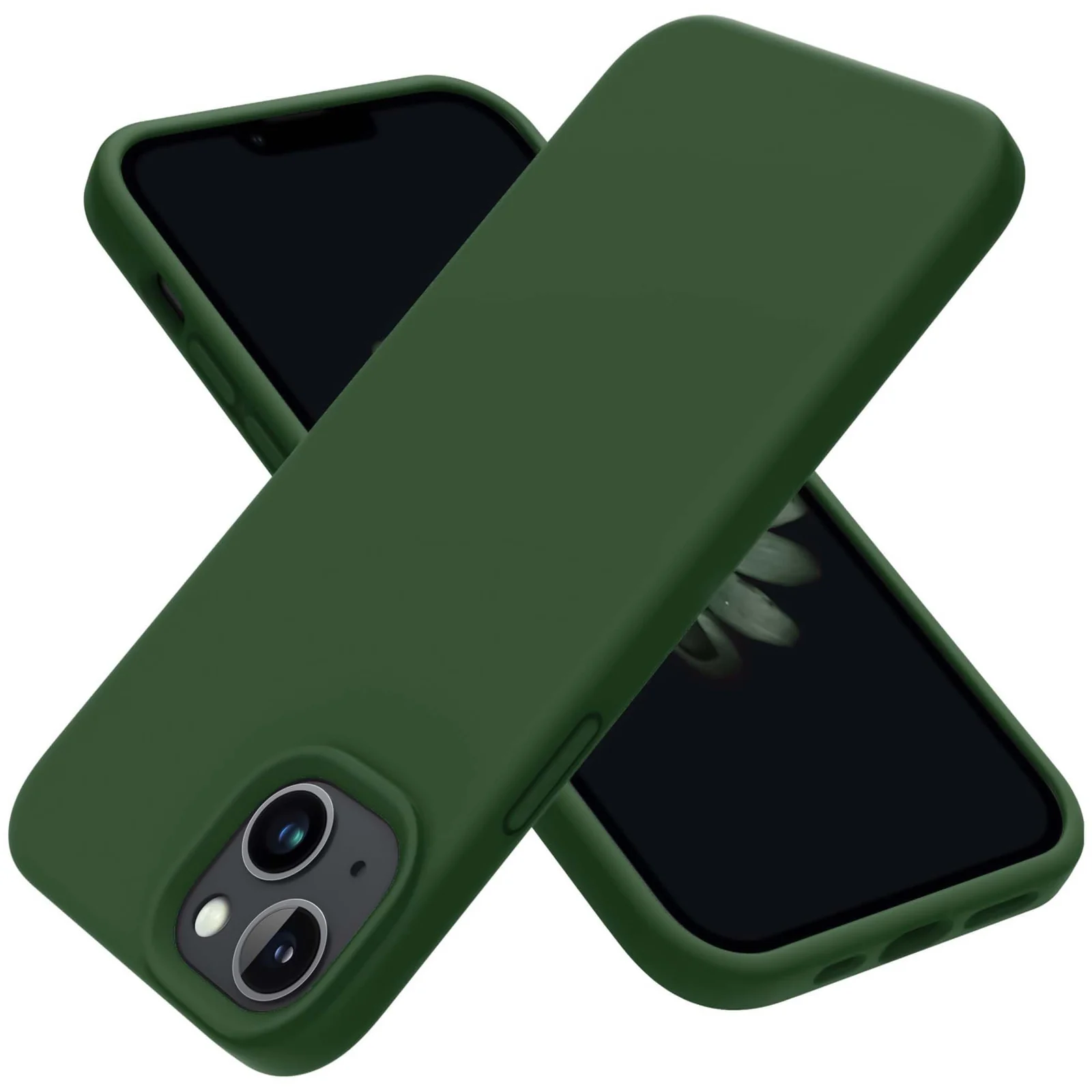 DL3 Mobilak Liquid Silicone Case for iPhone 15 Plus / iPhone 14 Plus, Supports wireless charging, Shock-absorbing protection, Scratch-resistant surface - A.Green