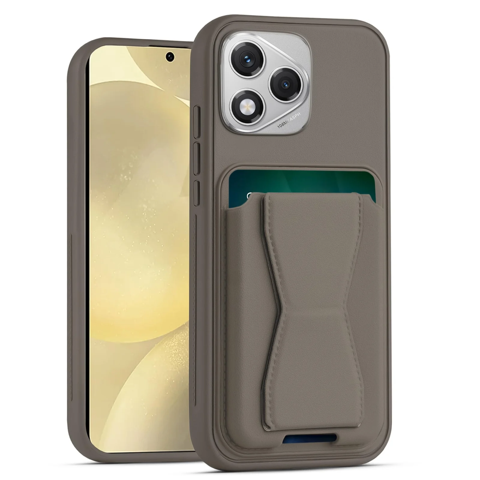 DL3 Mobilak Leather Wallet Case with Card Slot for Honor 400 Lite with Camera Protection and Shockproof Design - Titanium
