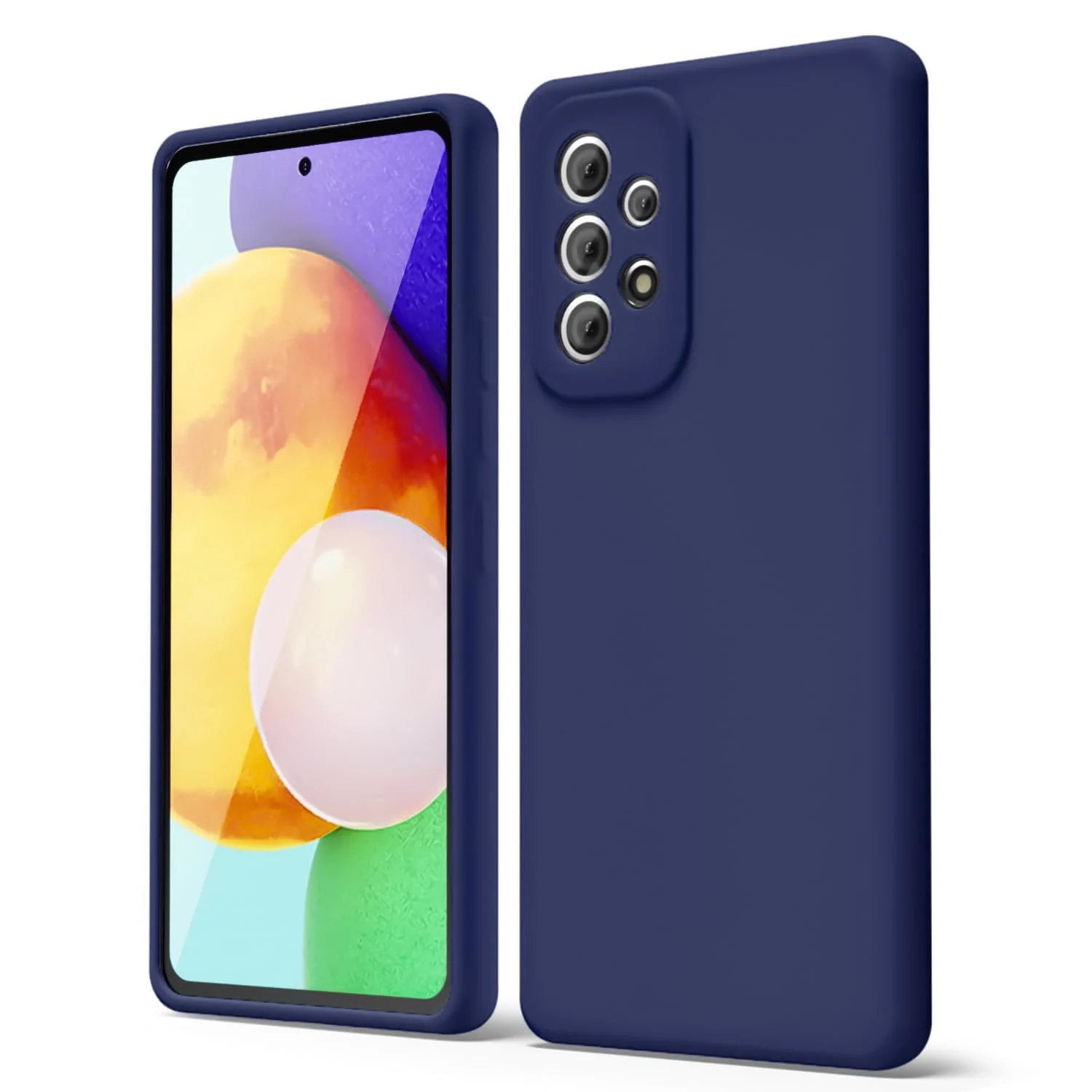 DL3 Mobilak Liquid Silicone Protective Case with Soft Microfiber Lining with Full Camera Protection for Samsung Galaxy A23 5G / 4G - Blue 2