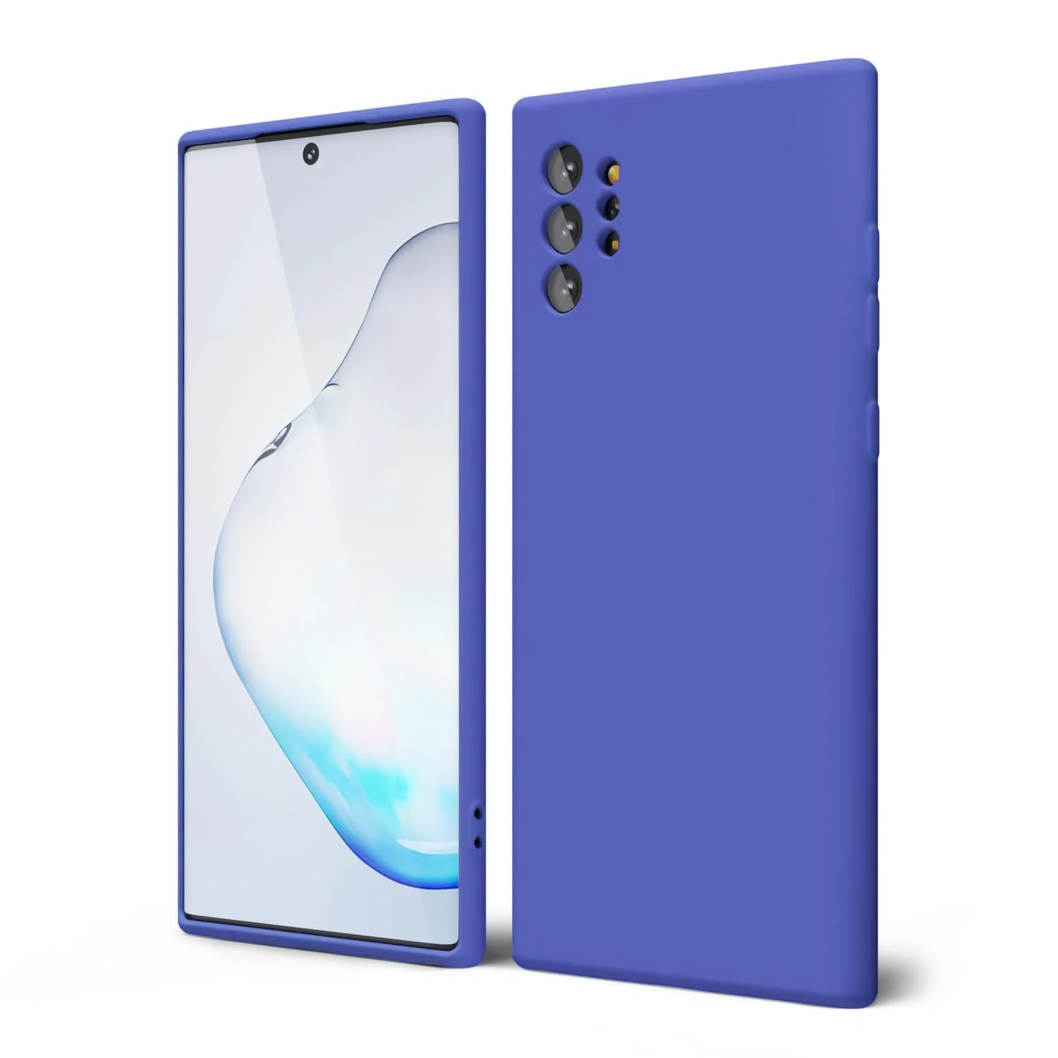 DL3 Mobilak Liquid Silicone Case for Samsung Galaxy Note10 Plus, Shock-absorbing protection, Scratch-resistant surface, Soft microfiber lining - Light Blue