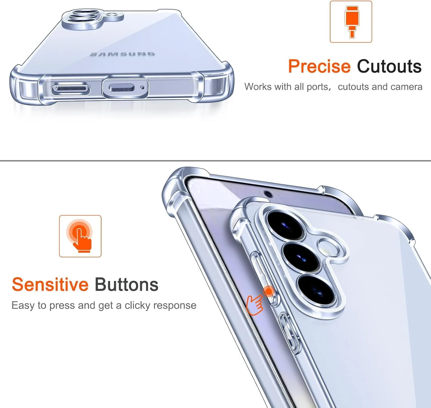 DL3 Mobilak Case Compatible with Samsung Galaxy S26 5G, Cover Silicone TPU Gorilla Anti-shock Protector Camera Shockproof Corners - Clear