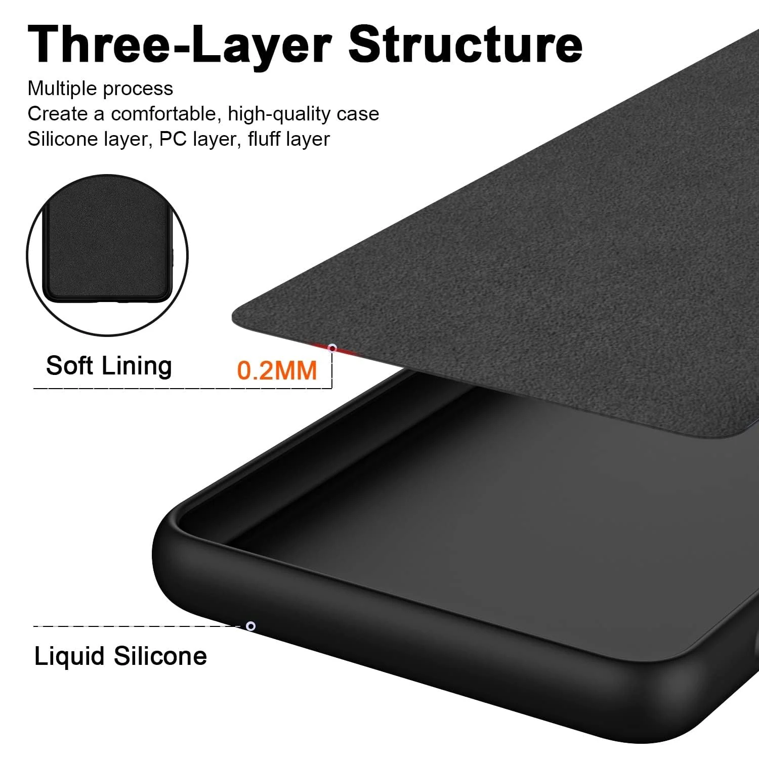 DL3 Mobilak Liquid Silicone Protective Case for vivo V27e / vivo S16e with Microfiber Lining and Shockproof Design - Black
