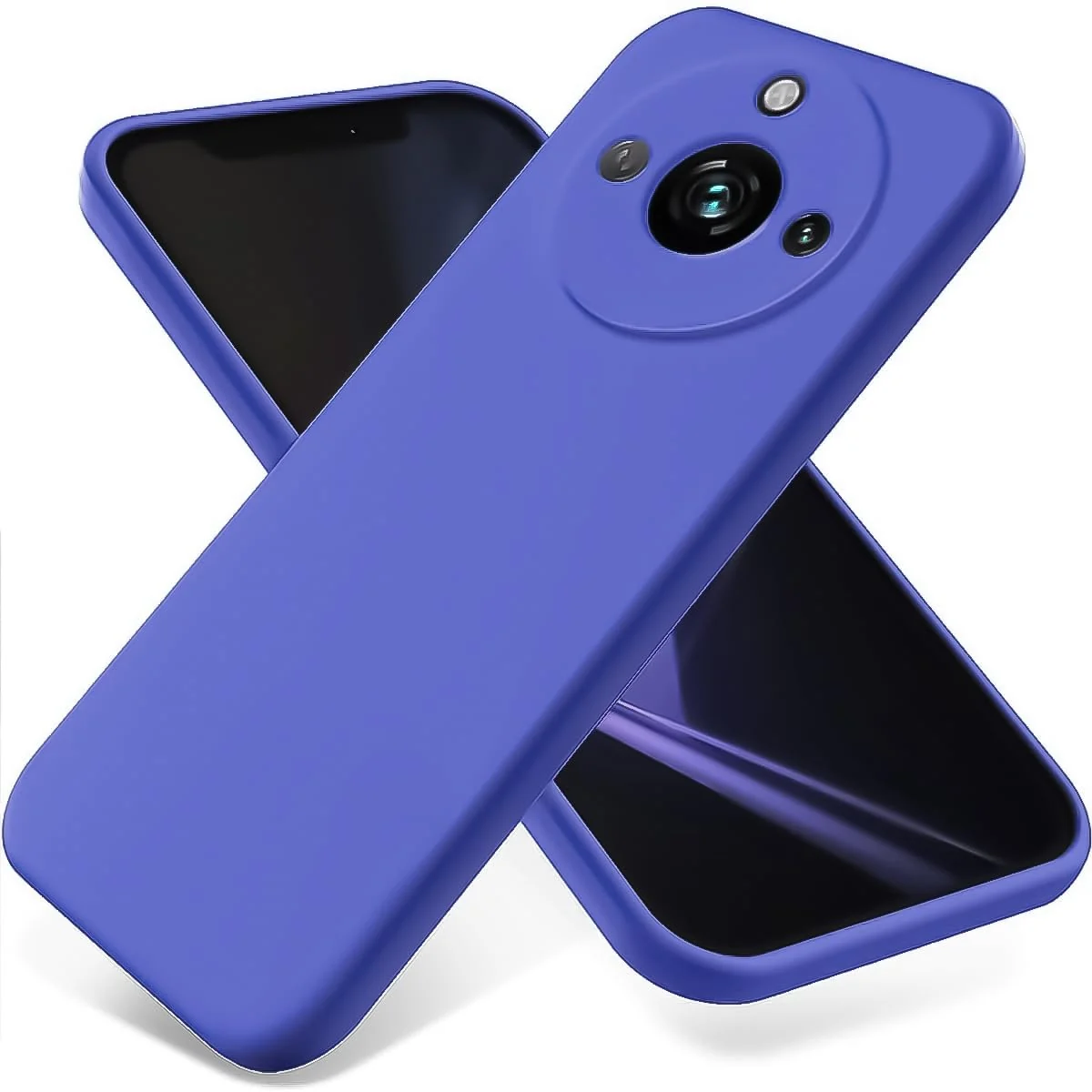 DL3 Mobilak Liquid Silicone Protective Case with Soft Microfiber Lining with Full Camera Protection for realme 11 Pro & realme 11 Pro+ Plus 5G - Light Blue
