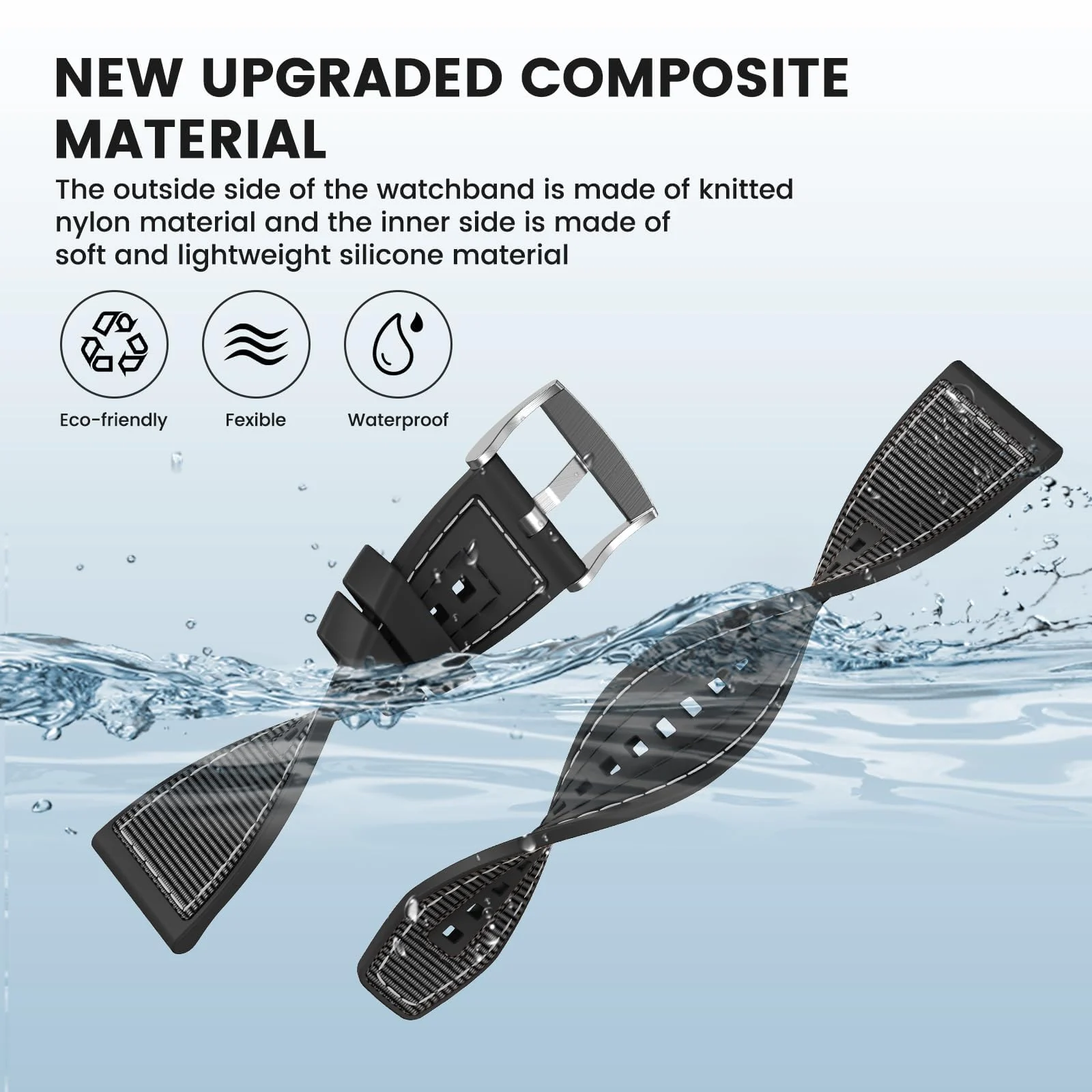 DL3 Mobilak Sport Silicone Nylon Band Designed for Apple Watch Band 49mm 46mm 45mm 44mm 42mm for Men Women, Waterproof Soft Replacement Strap for iWatch Ultra2 Ultra SE SE2 Series 10 9 8 7 6 5 4 3 2 1 - Black