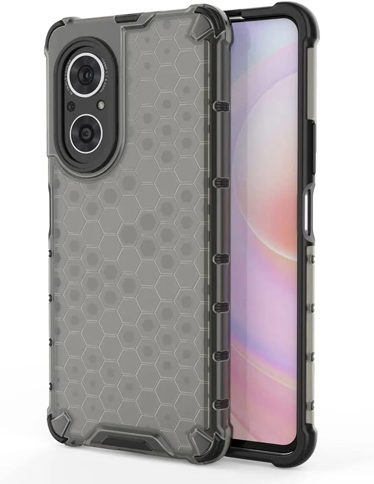 DL3 Mobilak Honeycomb Protective Case for Huawei Nova 9 SE / Honor 50 SE, Shock-absorbing protection, Transparent design, Slim, lightweight profile - Black