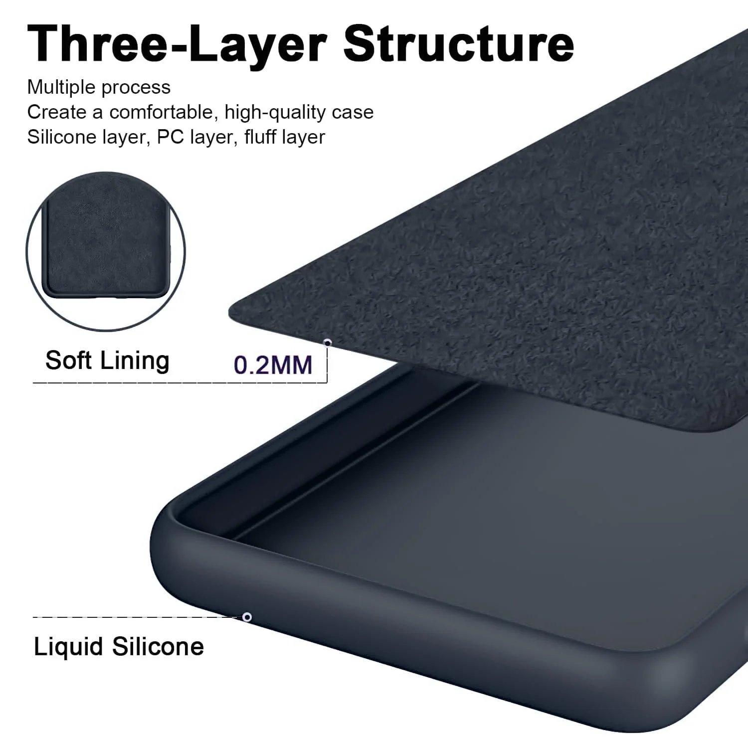 DL3 Mobilak Silicone Protective Case for Honor X9b, Shock-absorbing protection, Scratch-resistant surface, Soft microfiber lining - MidNight Blue