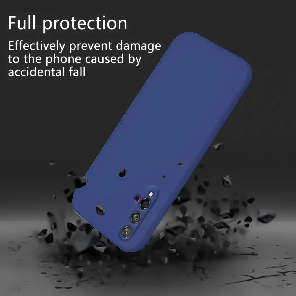 DL3 Mobilak Liquid Silicone Protective Case for Huawei nova 5T with Microfiber Lining and Shockproof Design - Blue 1
