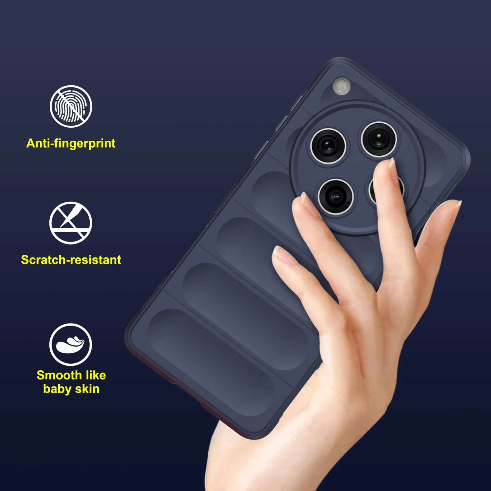 DL3 Mobilak Flexible Silicone and TPU Protective Case with Camera Protection for OPPO Find X8 Pro - Blue