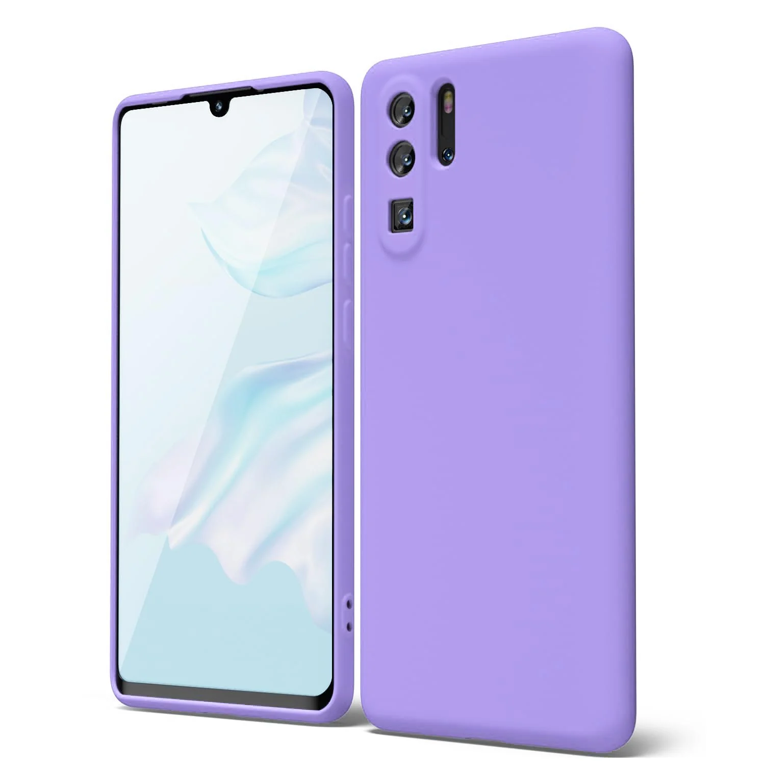 DL3 Mobilak Silicone Protective Case for Huawei P30 Pro, Shock-absorbing protection, Scratch-resistant surface, Soft microfiber lining - Lavender