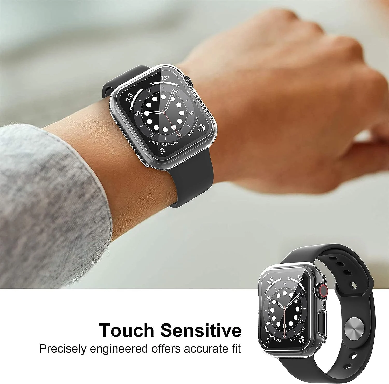 DL3 Mobilak Hard Case Designed for Apple Watch 42mm Series 3/2/1, Built-in 9H [HD ] Tempered Glass Screen Protector, [Full Protection] Slim Cover for iWatch 42mm Series 3/2/1 - Clear