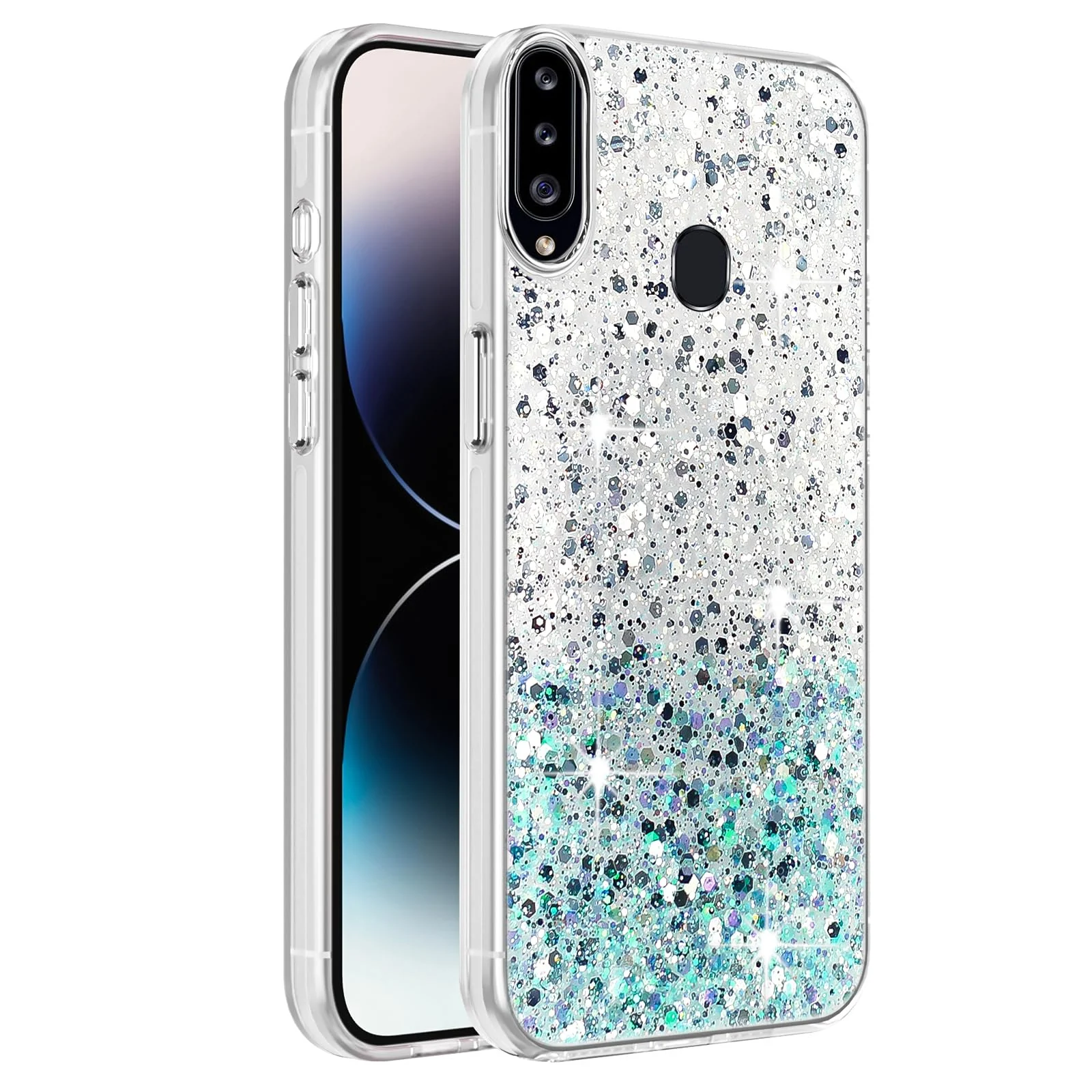 Samsung Galaxy A20s — DL3 Mobilak Glitter Protective Case for Samsung Galaxy A20s, Supports wireless charging, Camera protection, Shock-absorbing protection