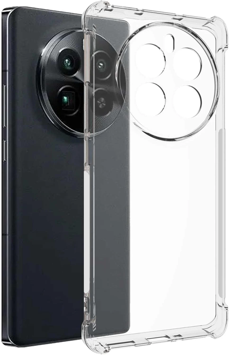 DL3 Mobilak Case Compatible with realme GT5 Pro, Cover Silicone Transparen t TPU Gorilla Anti-shock Protector Camera Shockproof Corners - Clear