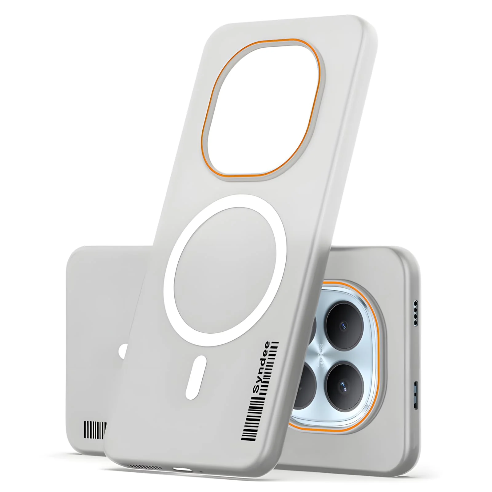 DL3 Mobilak Translucent Matte Case for Xiaomi Redmi Note 15 5G / 4G / Poco M8 5G, Compatible with MagSafe accessories, Shock-absorbing protection, Integrated ring holder - Clear