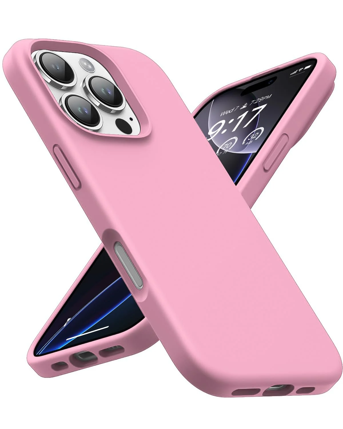 DL3 Mobilak Liquid Silicone Protective Case with Soft Microfiber Lining for iPhone 16 Pro - Pink 2