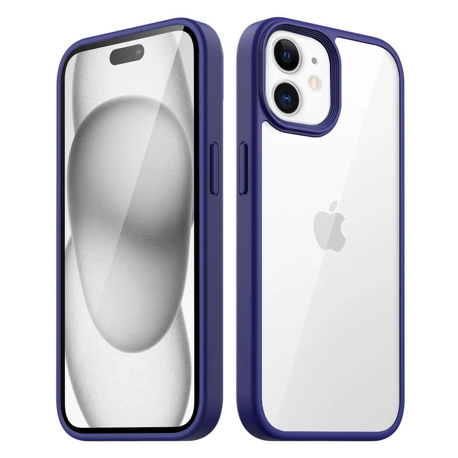 DL3 Mobilak Clear TPU Case for iPhone 11 (6.1 Inch), Shock-absorbing protection, Non-slip grip, Raised edges around the screen and camera - Navy Blue