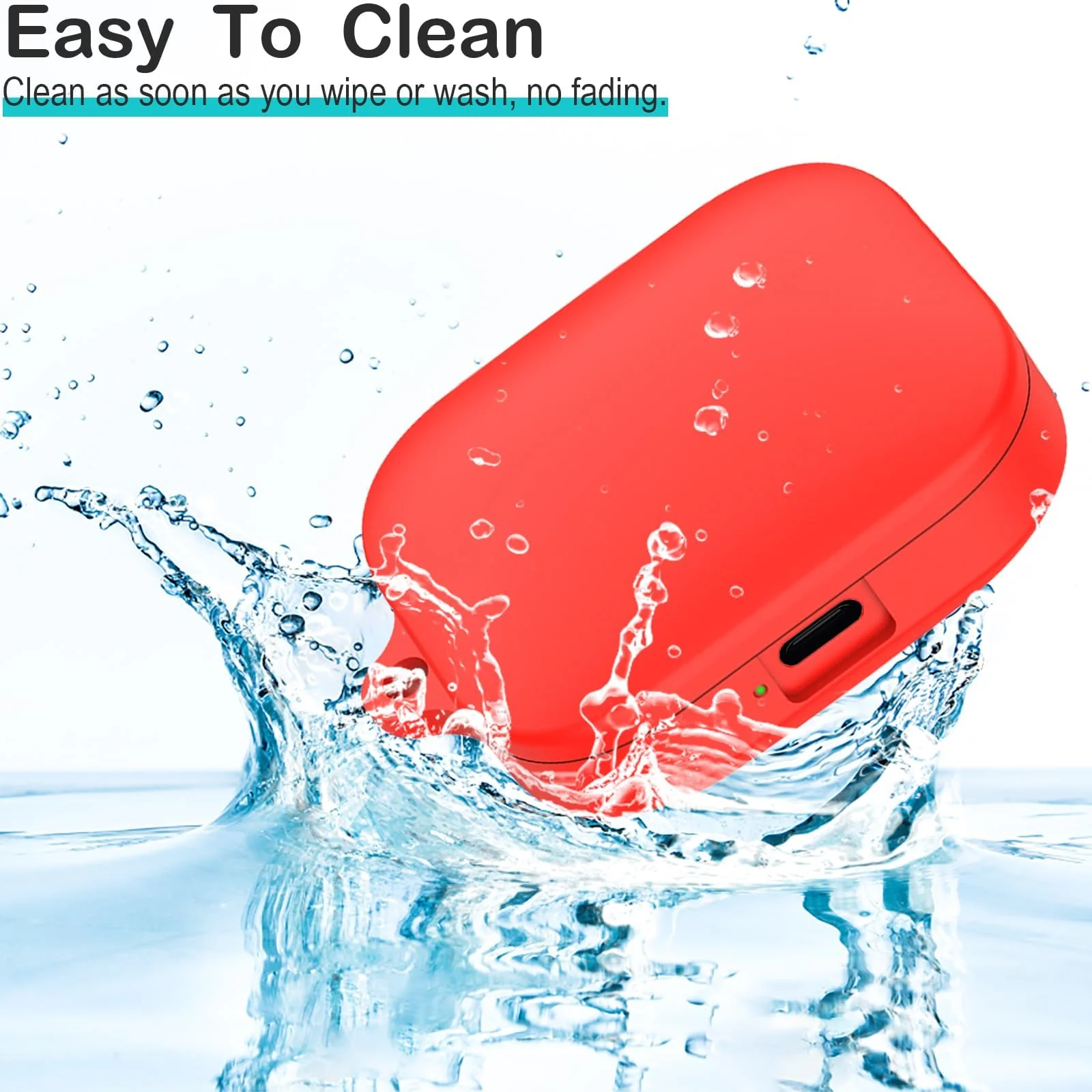 DL3 Mobilak Compatible with Xiaomi Redmi Buds 5 Case Cover, Soft Silicone Shockproof Protective Skin Case for Xiaomi Redmi Buds 5 Wireless Earbuds with Carabiner - Red