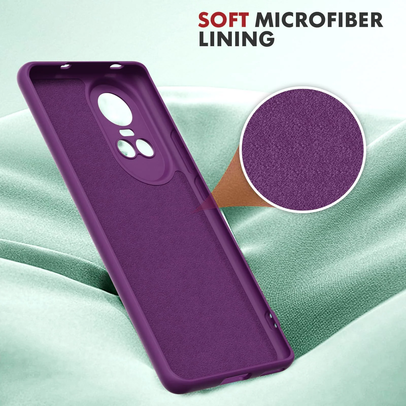 DL3 Mobilak Liquid Silicone Protective Case with Soft Microfiber Lining with Full Camera Protection for OPPO Reno 10 5G / OPPO Reno 10 Pro 5G - Violet