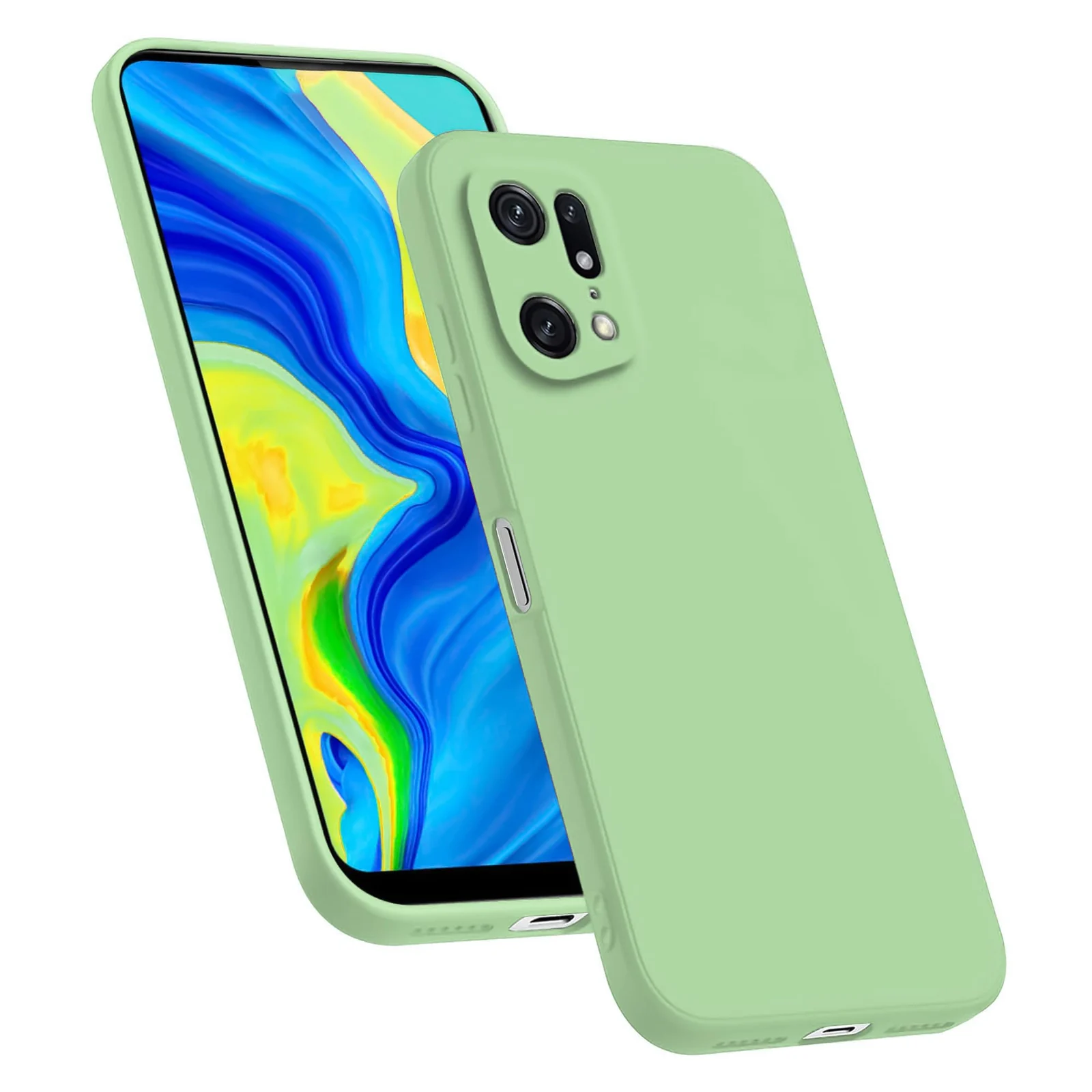 Dl3 Mobilak Oppo Find X5 Pro Case, Soft Flexible Liquid Silicone Gel Rubber Bumper Cover, Full Body Shockproof Protective Phone Case (Lavender Purple)